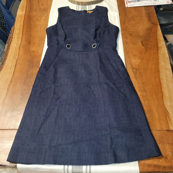 Tory Burch Dresses & Skirts - Tory Burch Navy Tweed Shift Dress NWOT Size 4